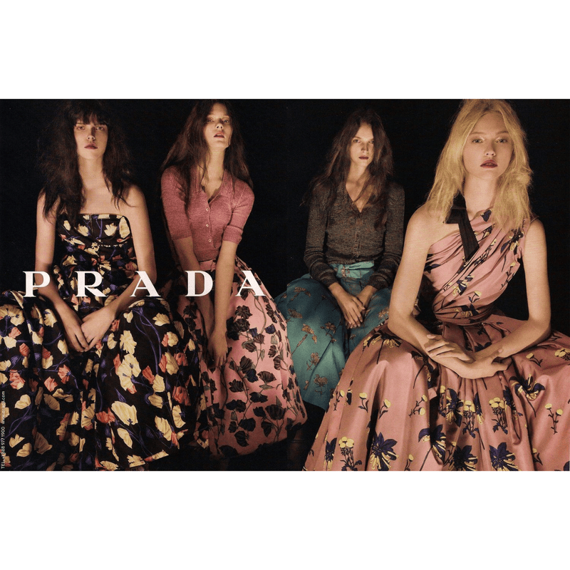 Prada Resort 2008 Pink Floral Silk Full Skirt