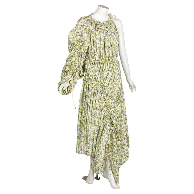 Marni Yellow Floral Cotton Ruched Dress Spring 2017 New W Tags Basha Gold Marni Yellow Floral Cotton Ruched Dress Spring 2017 New W Tags Basha Gold