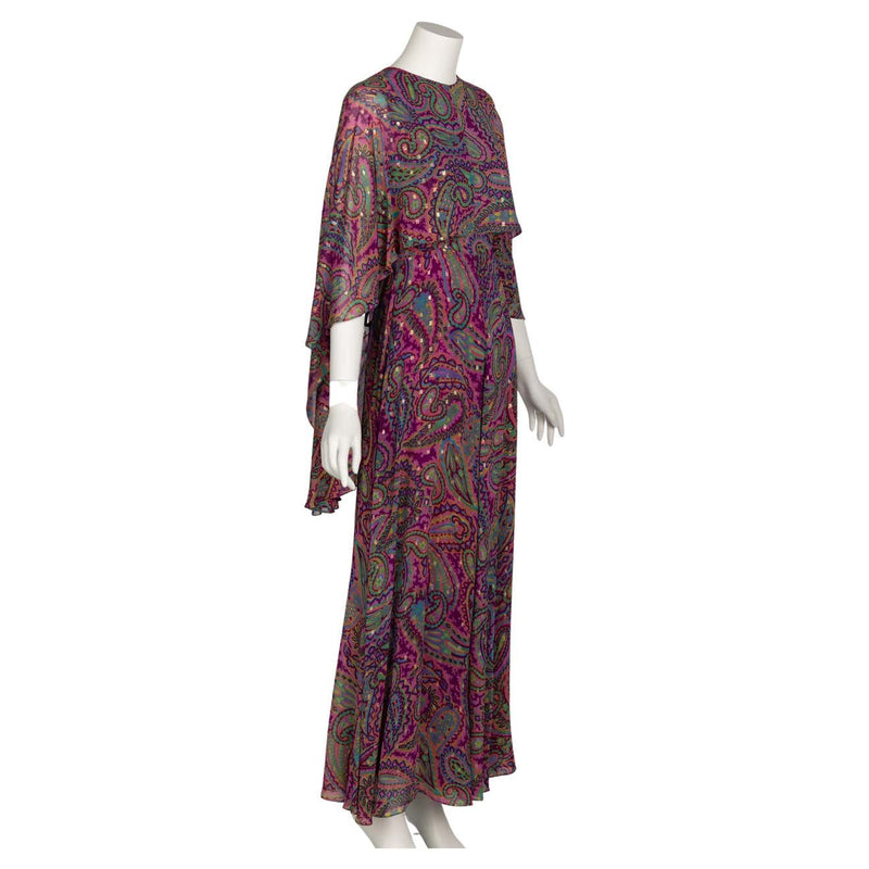 Oscar de La Renta Paisley Print Palazzo Jumpsuit, 1970s