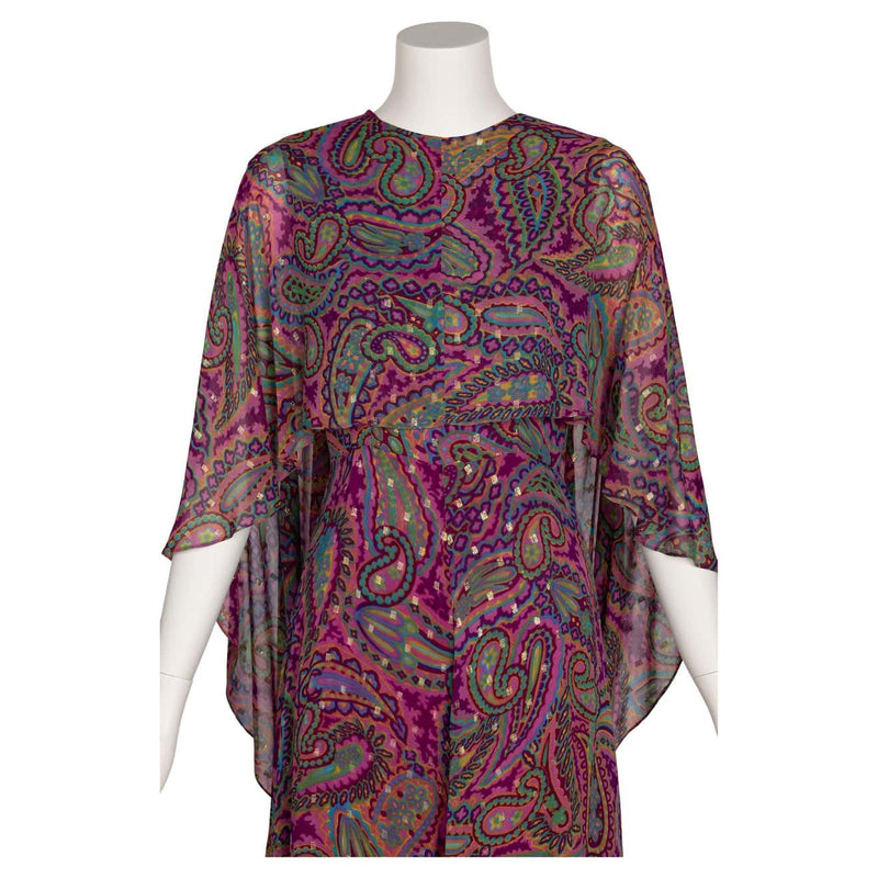 Oscar de La Renta Paisley Print Palazzo Jumpsuit, 1970s