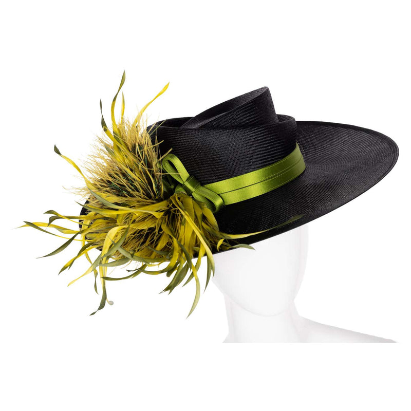 Philip Treacy London Bespoke Black Straw Feather Bouquet Hat, 2001