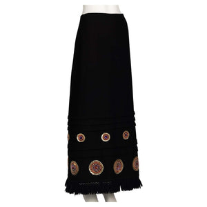 Vintage Lanvin Jules-Francois Crahay Sequin Gold Beaded Fringe Skirt, 1970s