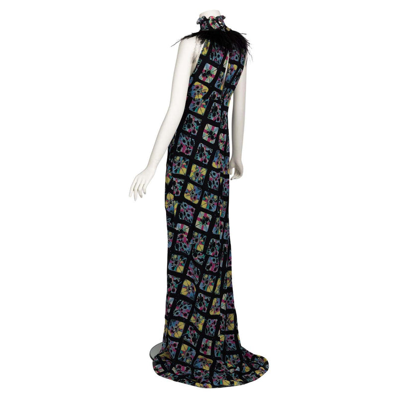 Emanuel Ungaro Peter Dundas Feather High Neck Gown, Runway F/W 2006