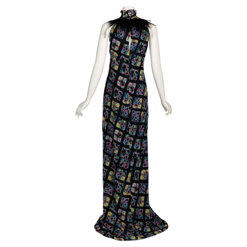 Emanuel Ungaro Peter Dundas Feather High Neck Gown, Runway F/W 2006