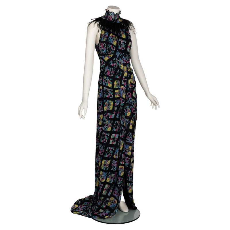 Emanuel Ungaro Peter Dundas Feather High Neck Gown, Runway F/W 2006