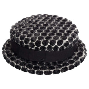 Chanel F/W 2009 Runway Black & White Mohair Bow Hat