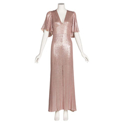 Temperley London Pastel Pink Sequin Satin Cut Out Back Gown, Resort 2017