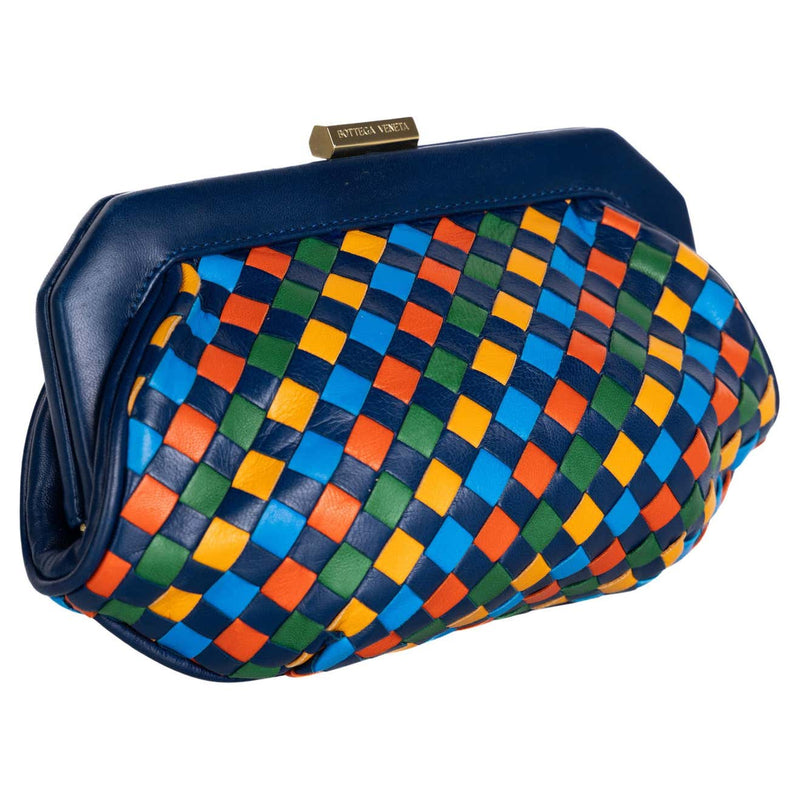 Bottega Veneta アートブック メタリック Vintage Bottega Veneta Intrecciato Leather Harlequin Clutch