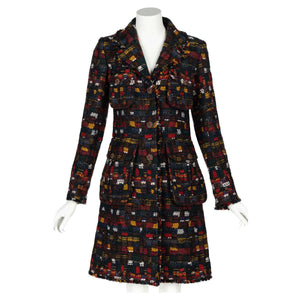 Chanel Edinburgh Runway Multi Color Tweed Coat Gripoix Buttons 2013