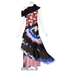 Rodarte Tie Dye Beaded Embroidered Silk Gown F/W 2013 Runway