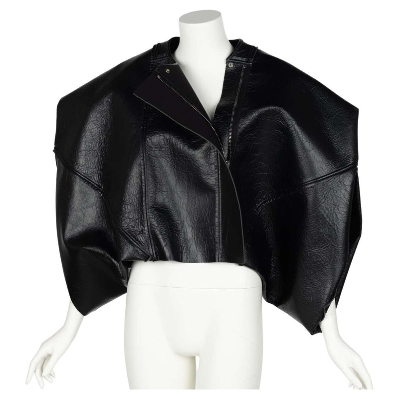 Rick Owens Lilies Sculptural Black Leather Jacket New Tags Basha