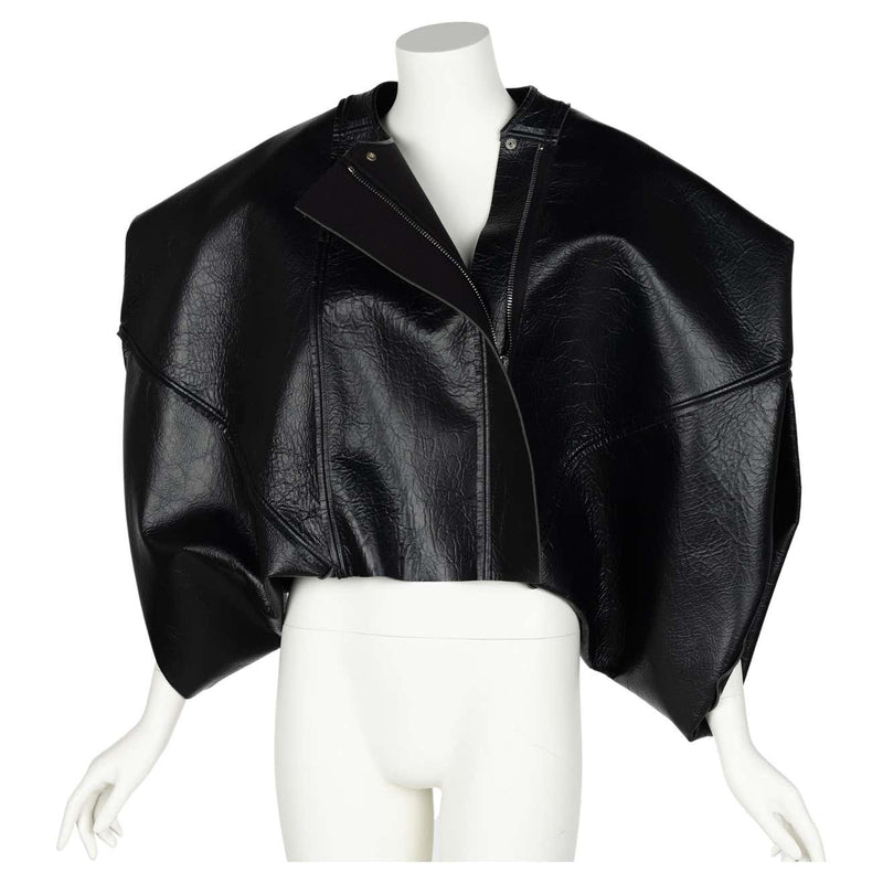 Rick Owens Lilies Sculptural Black Leather Jacket New Tags